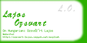 lajos ozsvart business card